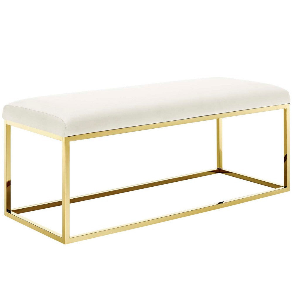 Anticipate Fabric Bench, Gold Ivory