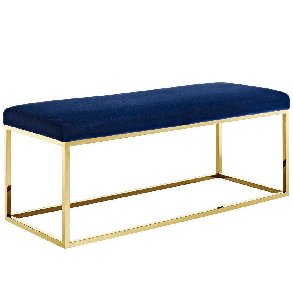 Anticipate Fabric Bench, Gold Navy