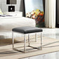 Modway Anticipate Modern Ottoman With Sheepskin Upholstery and Silver Stainless Steel Frame, White