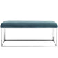 Gaze Fabric Bench - No Shipping Charges MDY-EEI-2869-SLV-SEA