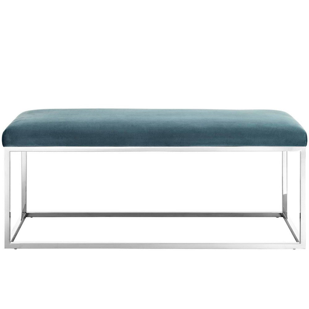 Gaze Fabric Bench - No Shipping Charges MDY-EEI-2869-SLV-SEA