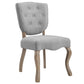 Array Vintage French Upholstered Dining Side Chair - No Shipping Charges MDY-EEI-2878-LGR