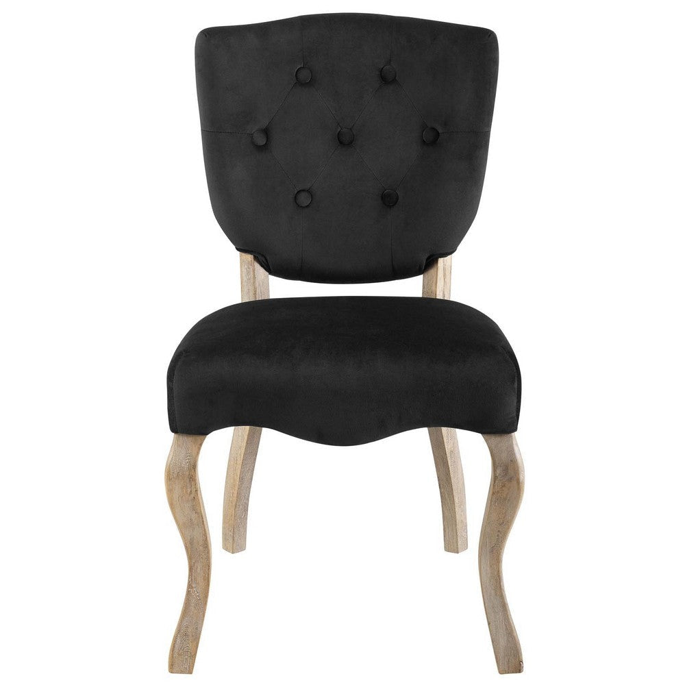 Array Vintage French Performance Velvet Dining Side Chair - No Shipping Charges MDY-EEI-2880-BLK