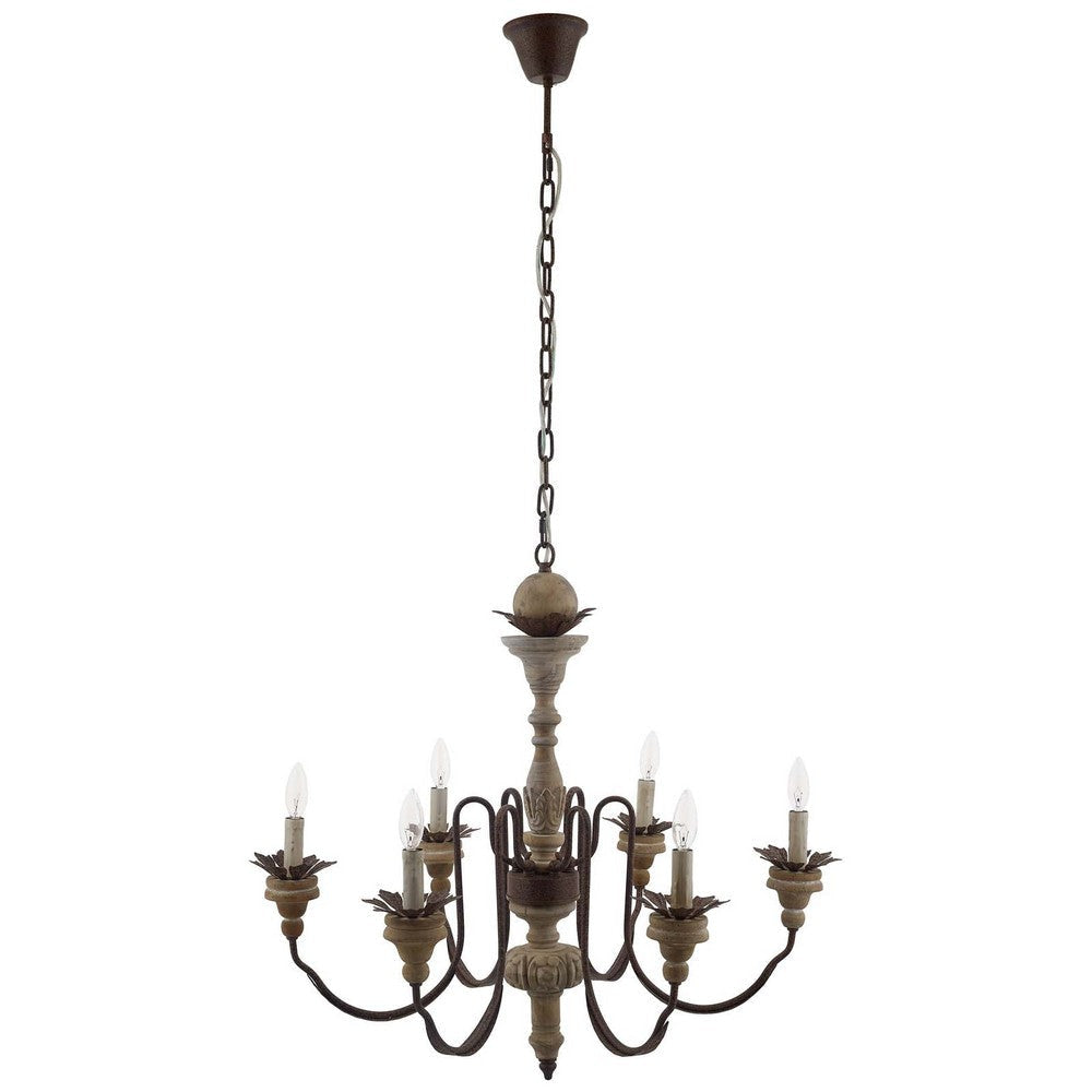 Modway Bountiful Vintage French Pendant Ceiling Light Candelabra Chandelier, Black