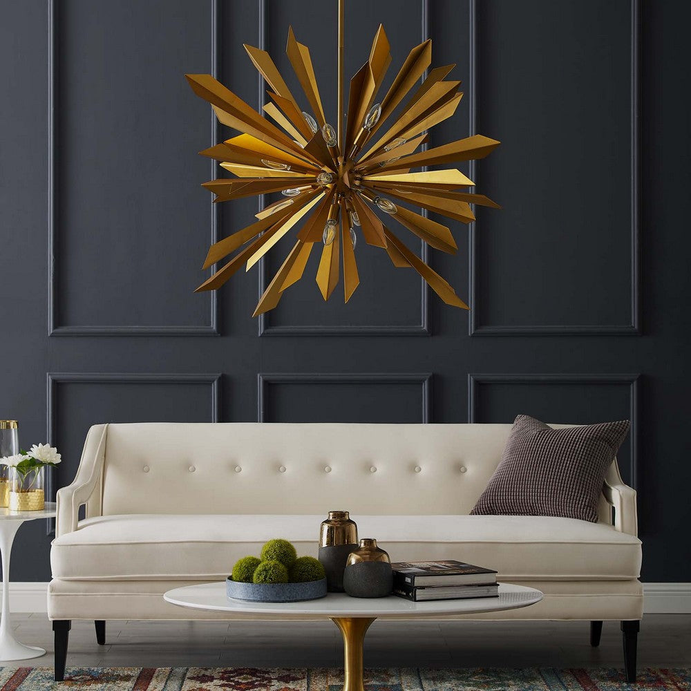 Modway Pervade Mid-Century Modern Starburst Ceiling Light Pendant Chandelier