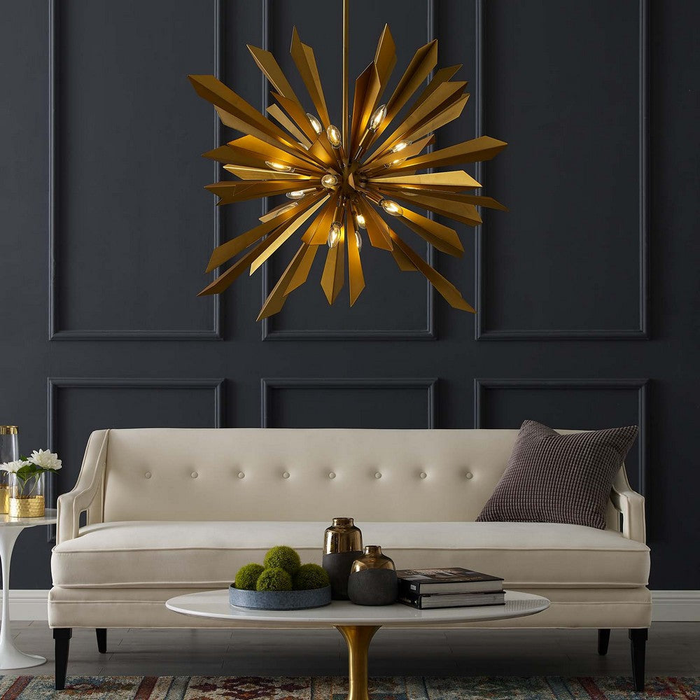 Pervade Starburst Brass Pendant Light Chandelier - No Shipping Charges MDY-EEI-2894