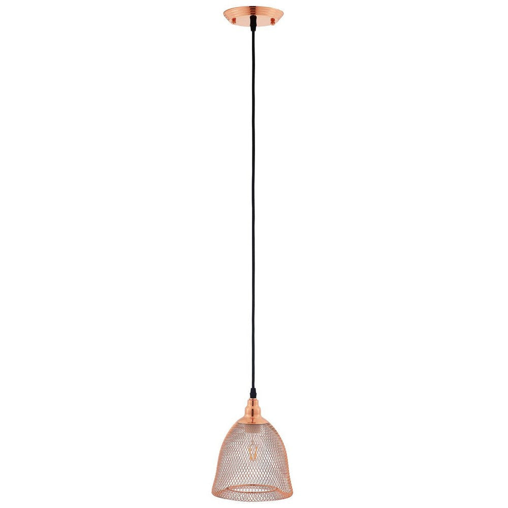 Modway Glimmer Contemporary Modern Bell Shade 7" Hanging Ceiling Light Pendant in