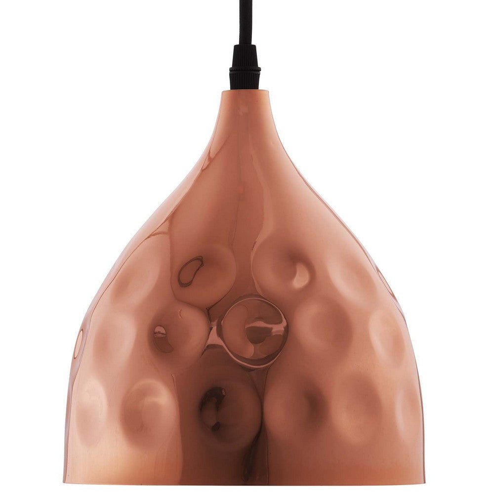 Dimple 6.5’ Bell-Shaped Rose Gold Pendant Light - No Shipping Charges MDY-EEI-2903