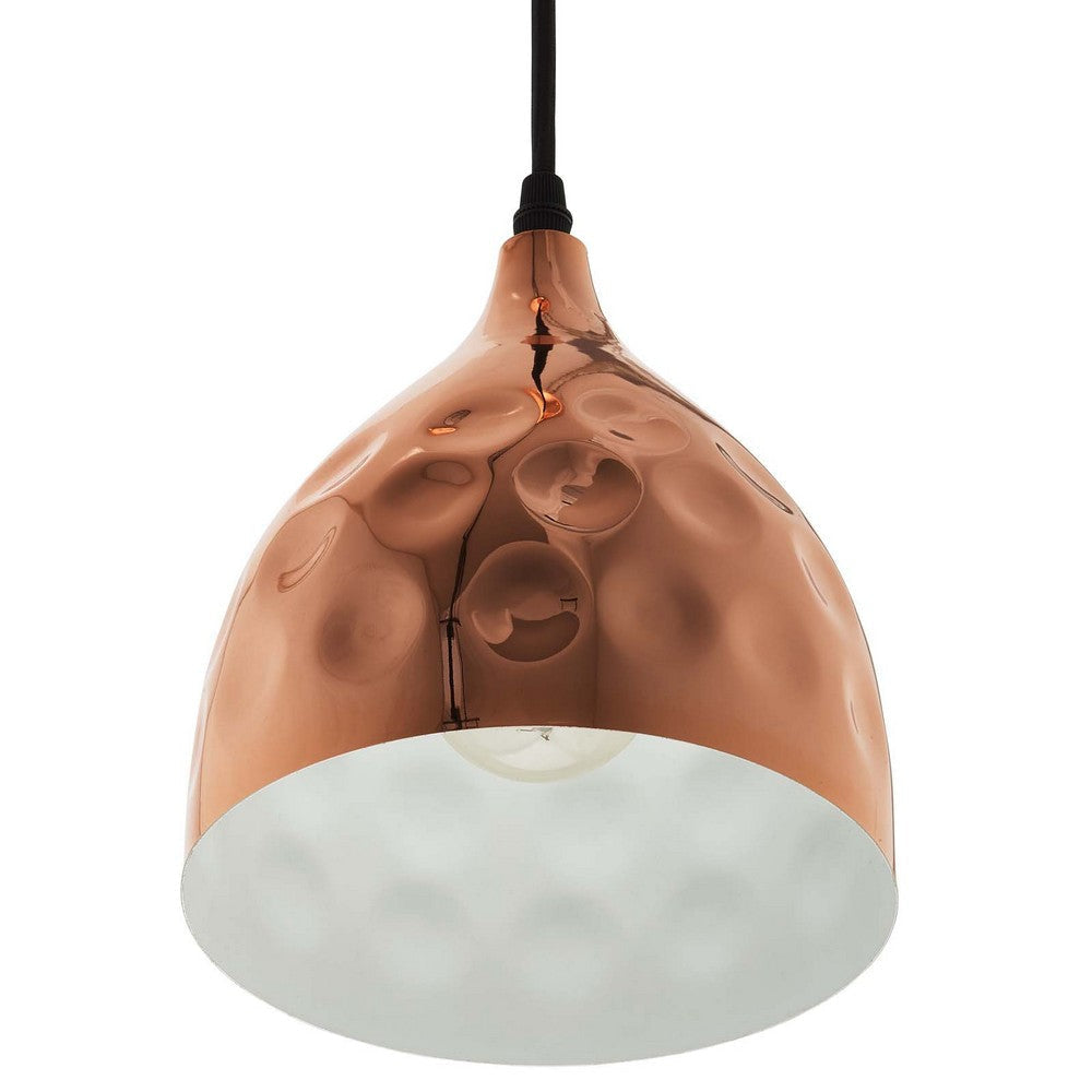 Dimple 6.5’ Bell-Shaped Rose Gold Pendant Light - No Shipping Charges MDY-EEI-2903