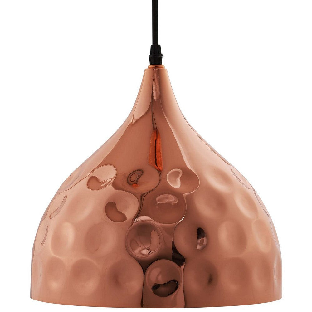 Dimple 11’ Bell-Shaped Rose Gold Pendant Light - No Shipping Charges MDY-EEI-2904