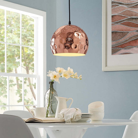 Modway Dimple Contemporary Modern Half-Sphere 10" Shade Hanging Ceiling Light Pendant