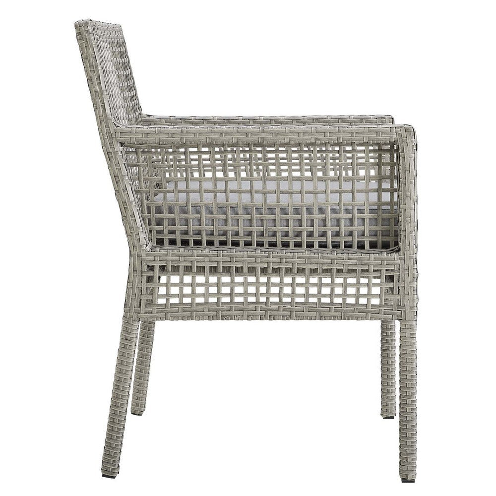 Aura Outdoor Patio Wicker Rattan Dining Armchair - No Shipping Charges MDY-EEI-2920-GRY-GRY