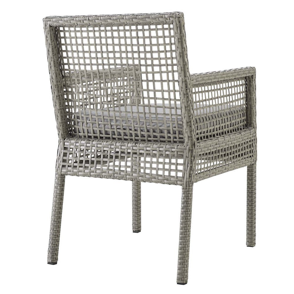 Aura Outdoor Patio Wicker Rattan Dining Armchair - No Shipping Charges MDY-EEI-2920-GRY-GRY