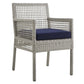 Aura Outdoor Patio Wicker Rattan Dining Armchair - No Shipping Charges