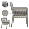 Aura Outdoor Patio Wicker Rattan Dining Armchair - No Shipping Charges MDY-EEI-2920-GRY-GRY