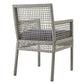 Aura Outdoor Patio Wicker Rattan Dining Armchair - No Shipping Charges MDY-EEI-2920-GRY-GRY