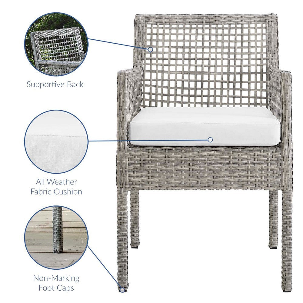 Aura Outdoor Patio Wicker Rattan Dining Armchair - No Shipping Charges MDY-EEI-2920-GRY-GRY