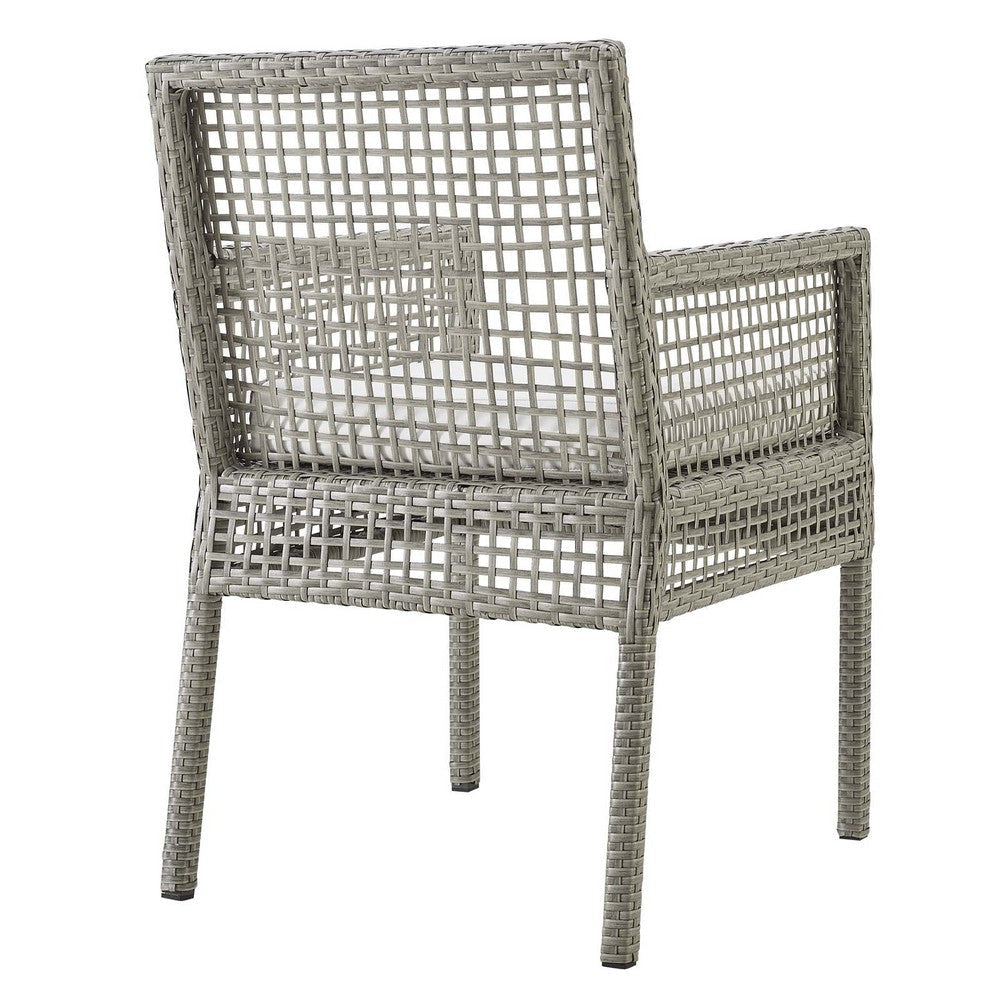 Aura Outdoor Patio Wicker Rattan Dining Armchair - No Shipping Charges MDY-EEI-2920-GRY-GRY