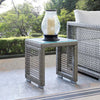 Modway Aura Outdoor Patio Wicker Rattan, Side Table, Gray