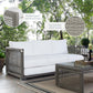 Modway Aura Outdoor Patio Wicker Rattan Sofa Gray White MDY-EEI-2923-GRY-WHI