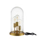 Modway Admiration Vintage Brass Metal and Glass Cloche End Table Lamp