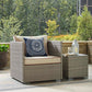 Modway Repose Wicker Rattan Outdoor Patio Arm Chair with Cushions in Light Gray Beige MDY-EEI-2960-LGR-BEI