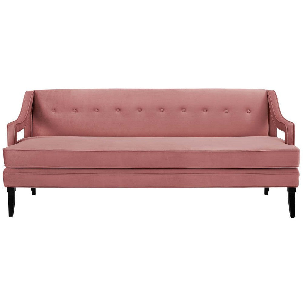 Modway Concur Mid-Century Modern Upholstered Velvet Sofa In Dusty Rose MDY-EEI-2997-DUS