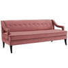 Modway Concur Mid-Century Modern Upholstered Velvet Sofa In Dusty Rose