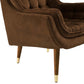 Modway EEI-3001-BRN Suggest Button Tufted Upholstered Velvet Lounge Chair Brown MDY-EEI-3001-BRN