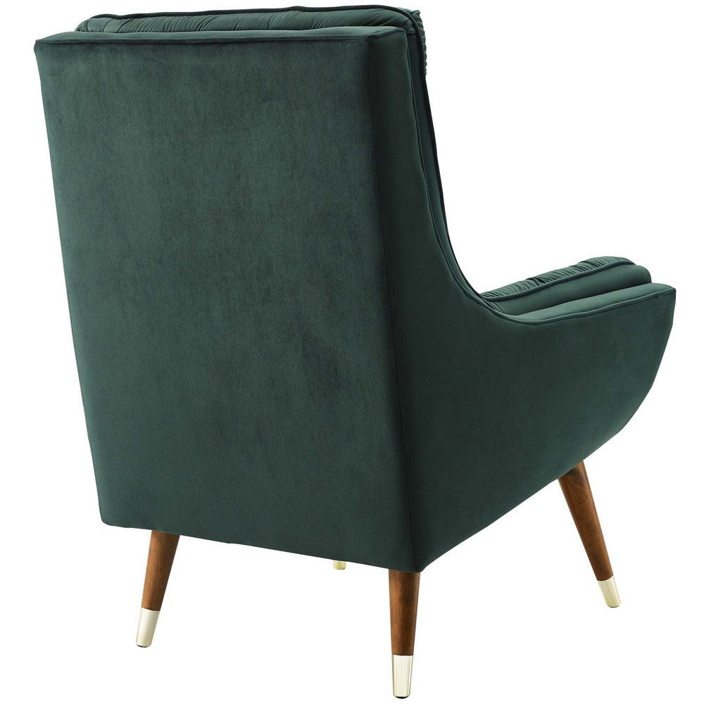 Modway Suggest Button Tufted Upholstered Velvet Lounge Chair Green MDY-EEI-3001-GRN