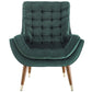 Modway Suggest Button Tufted Upholstered Velvet Lounge Chair Green MDY-EEI-3001-GRN