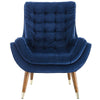 Modway Suggest Button Tufted Upholstered Velvet Lounge Chair Navy MDY-EEI-3001-NAV