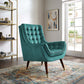 Modway Suggest Button Tufted Upholstered Velvet Lounge Chair Teal MDY-EEI-3001-TEA