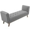 Haven Tufted Button Upholstered Fabric Accent Bench - No Shipping Charges MDY-EEI-3002-LGR