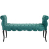 Modway Adelia Chesterfield Style Performance Velvet Entryway Bench in Teal MDY-EEI-3018-TEA