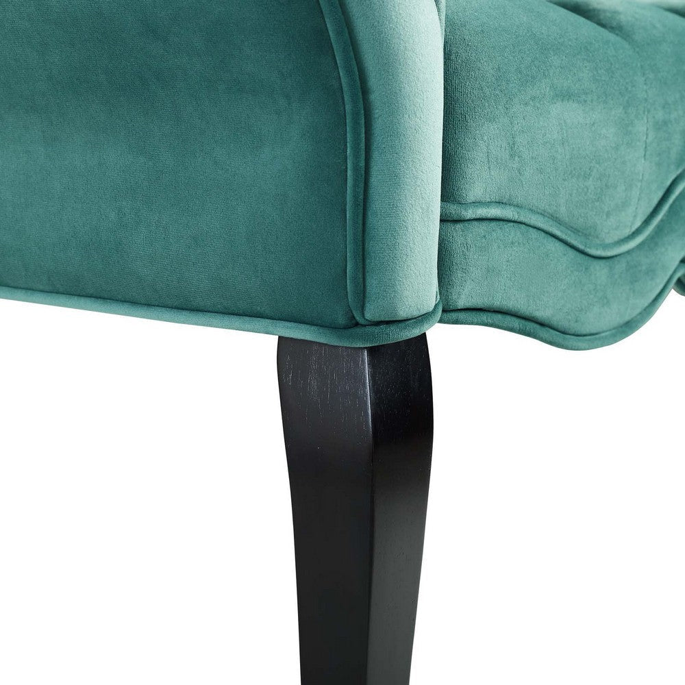 Modway Adelia Chesterfield Style Performance Velvet Entryway Bench in Teal MDY-EEI-3018-TEA