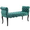 Modway Adelia Chesterfield Style Performance Velvet Entryway Bench in Teal