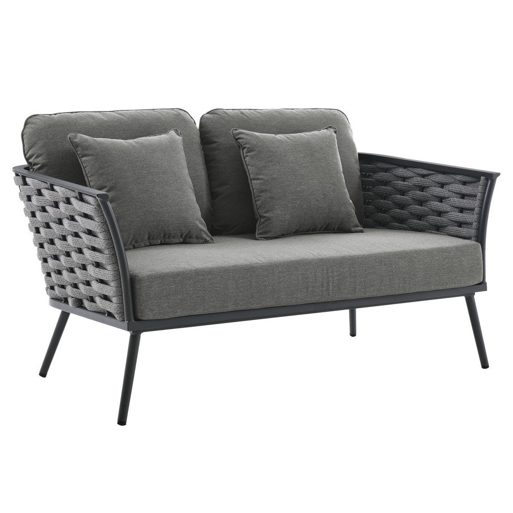 Modway EEI-3019-GRY-CHA Outdoor Patio Loveseat, Gray Charcoal