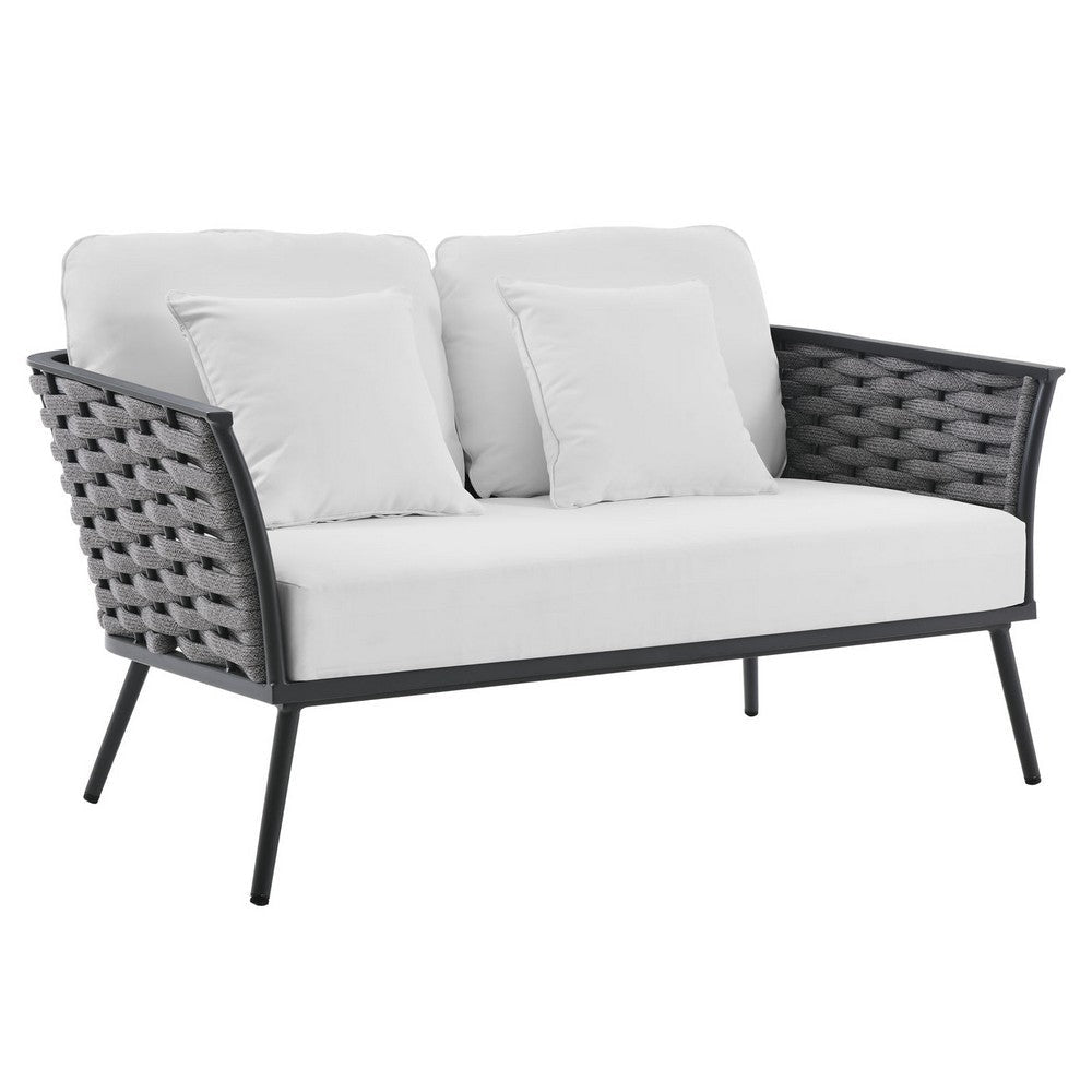 Modway EEI-3019-GRY-WHI Outdoor Patio Loveseat, Gray White