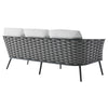 Modway EEI-3020-GRY-WHI Outdoor Patio Sofa Gray White MDY-EEI-3020-GRY-WHI