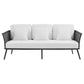 Modway EEI-3020-GRY-WHI Outdoor Patio Sofa Gray White MDY-EEI-3020-GRY-WHI