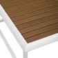 Modway Stance Outdoor Patio Contemporary Modern Wood Grain Aluminum Coffee Table In White Natural MDY-EEI-3021-WHI-NAT