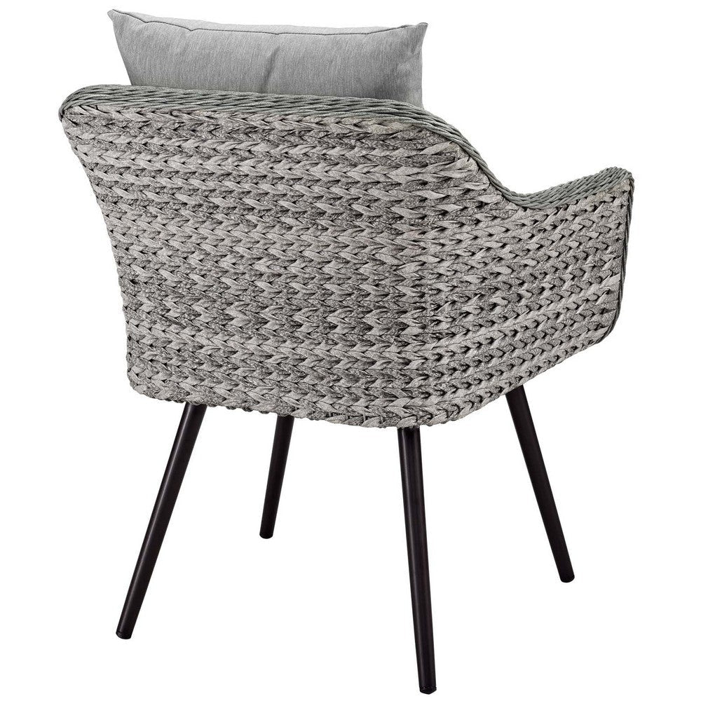 Endeavor Outdoor Patio Wicker Rattan Armchair - No Shipping Charges MDY-EEI-3023-GRY-GRY