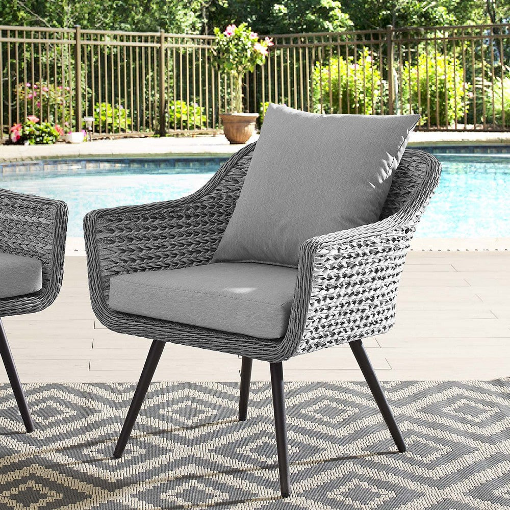 Endeavor Outdoor Patio Wicker Rattan Armchair - No Shipping Charges MDY-EEI-3023-GRY-GRY