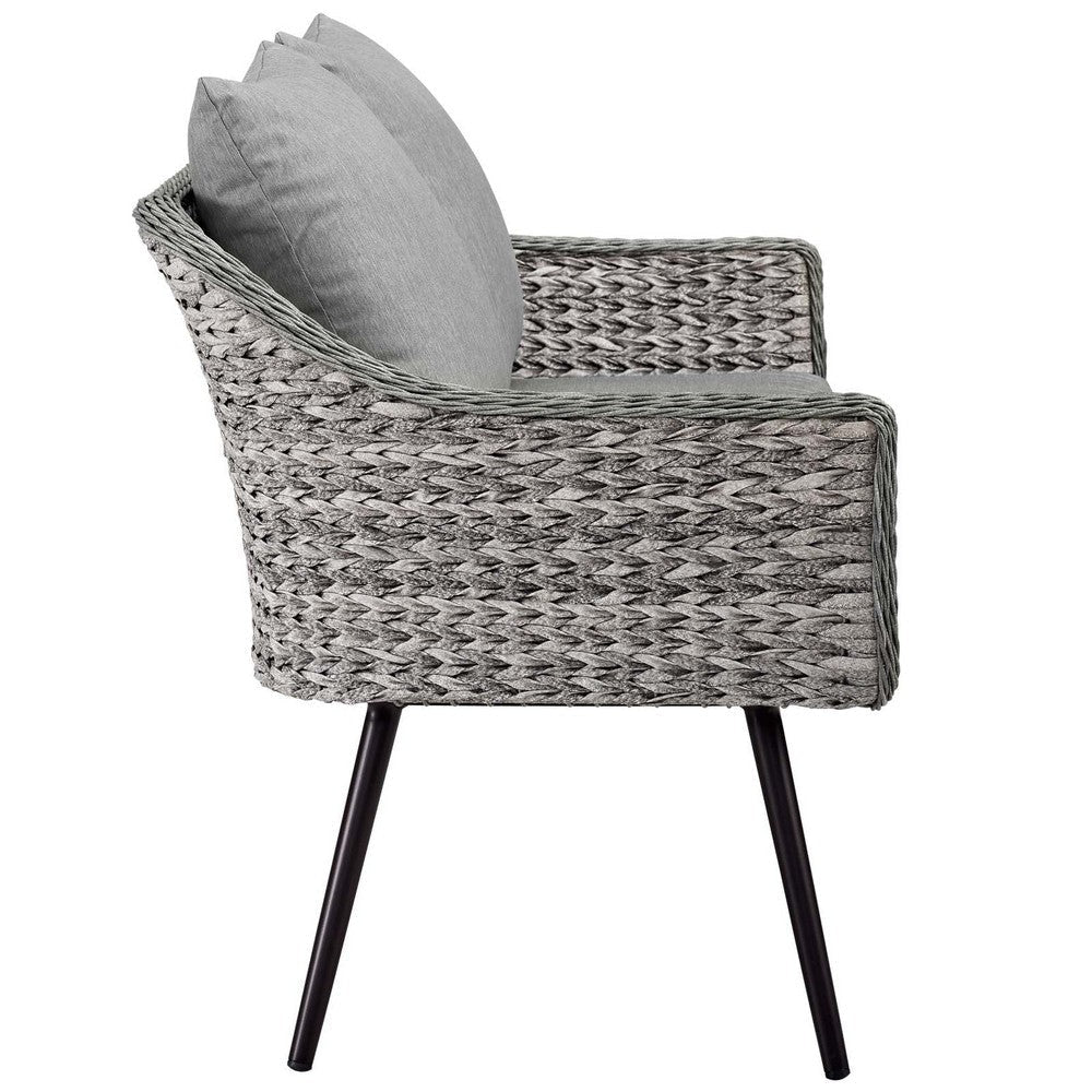 Endeavor Outdoor Patio Wicker Rattan Loveseat - No Shipping Charges MDY-EEI-3024-GRY-GRY