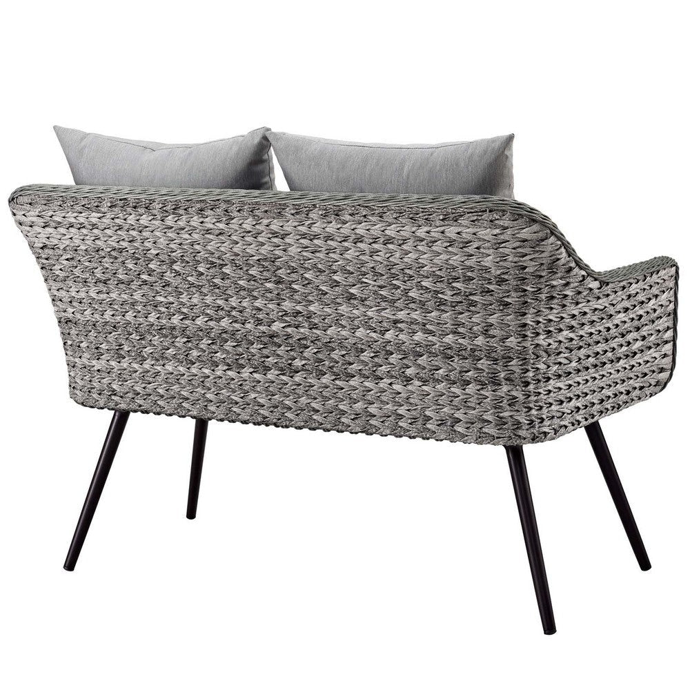 Endeavor Outdoor Patio Wicker Rattan Loveseat - No Shipping Charges MDY-EEI-3024-GRY-GRY