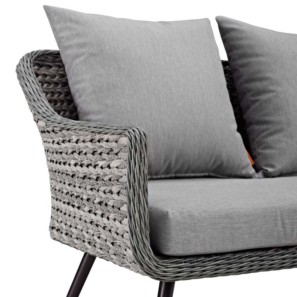 Endeavor Outdoor Patio Wicker Rattan Loveseat - No Shipping Charges MDY-EEI-3024-GRY-GRY