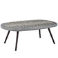 Modway Endeavor Wicker Rattan Aluminum Glass Outdoor Patio Coffee Table in Gray