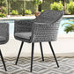 Endeavor Outdoor Patio Wicker Rattan Dining Armchair - No Shipping Charges MDY-EEI-3028-GRY-GRY