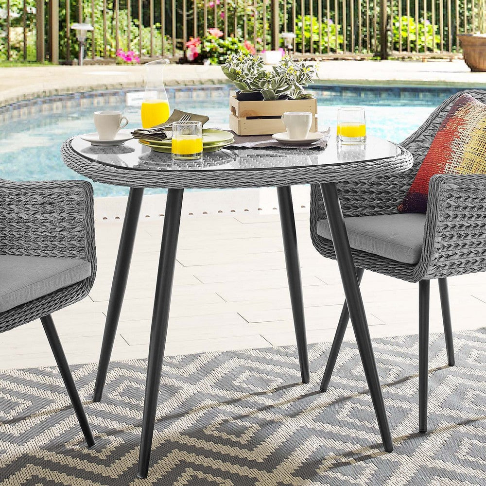 Endeavor 36’ Outdoor Patio Wicker Rattan Dining Table - No Shipping Charges MDY-EEI-3029-GRY